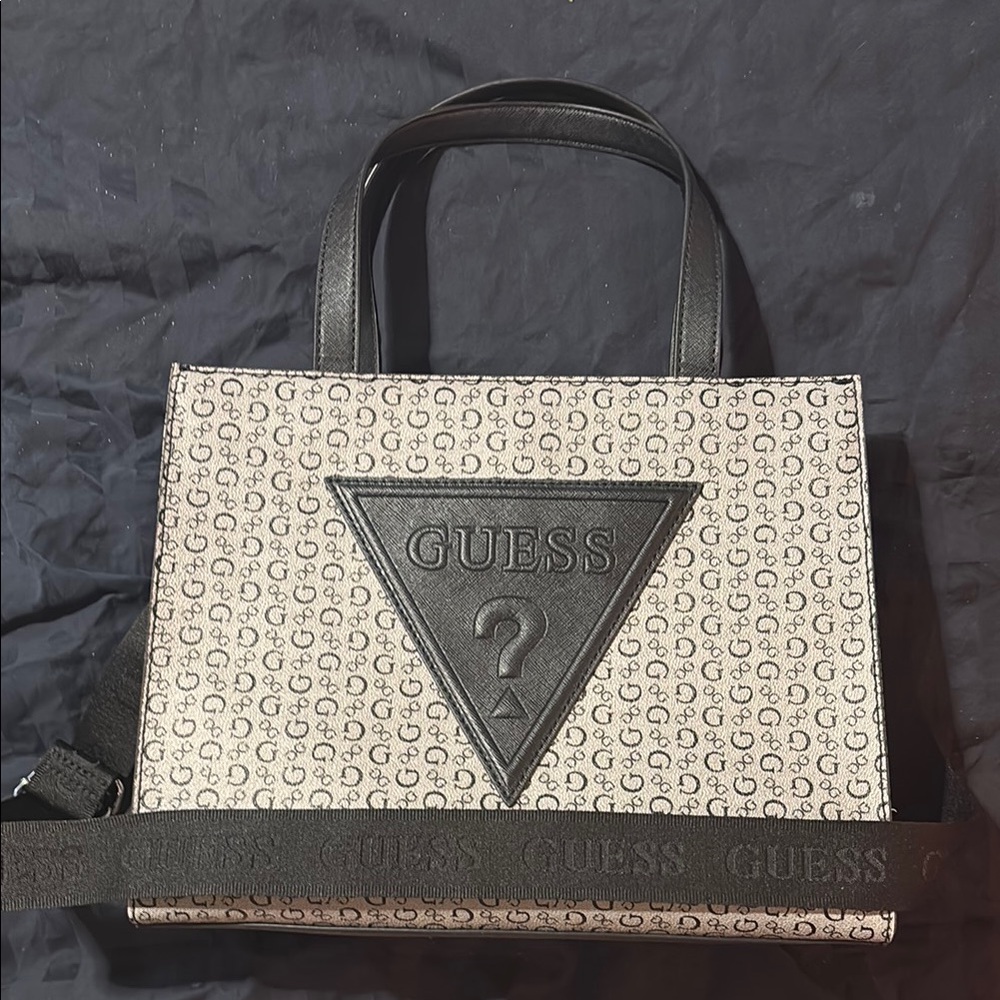 GUESS Black and Grey Logo Tote